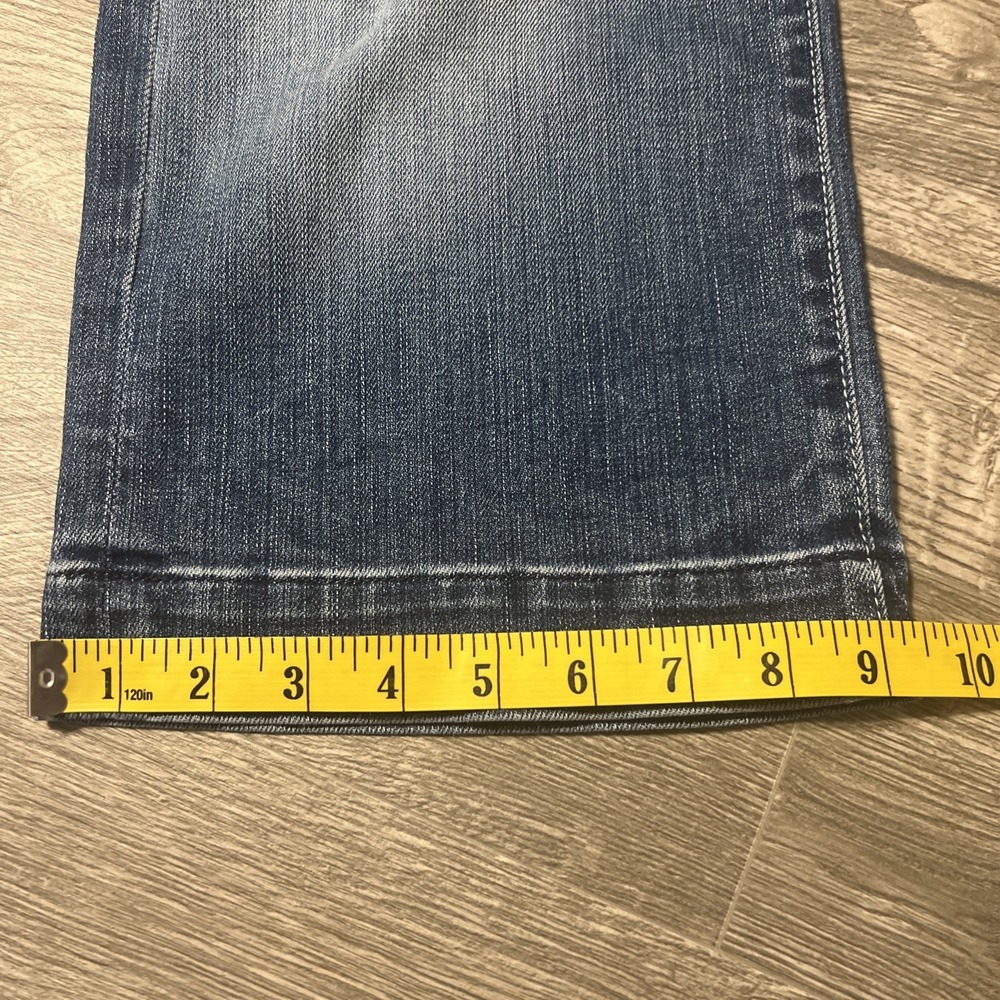 7 For All Mankind Vintage Crop Dojo Blue Jean Low Rise Medium Wash Sz 32 (34x20) - Picture 11 of 11